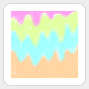 Pink orange blue watercolor art Sticker